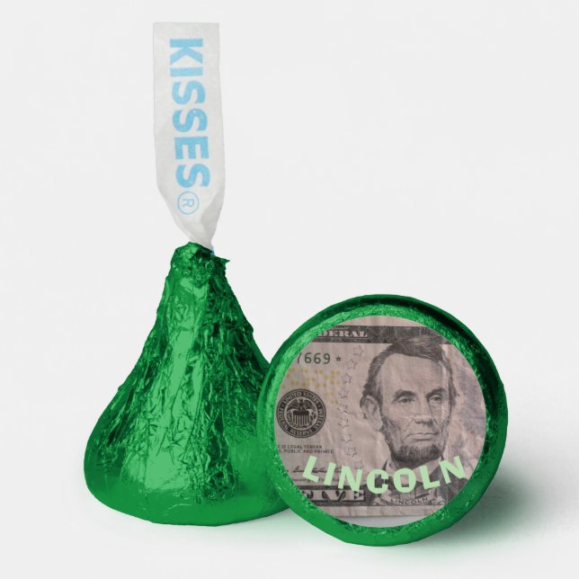 Hershey's CHOCOLATE KISSES  GREEN WRAPcandy Favors (Front)