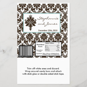 Hershey's Large Bar Wrapper Brown Tiffany Damask