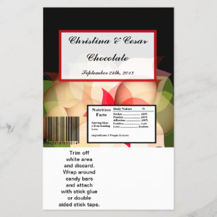 Hershey's Large Bar Wrapper Colorful Lotus Flower