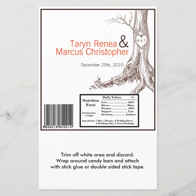 Hershey's Large Bar Wrapper Fall Tree Initial Carv (Front)