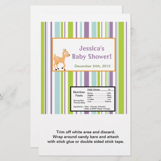 Hershey's Large Bar Wrapper Furry Woodland Anima (Front/Back)