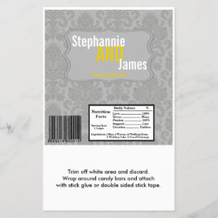 Hershey's Large Bar Wrapper Modern Gray Damask Lac