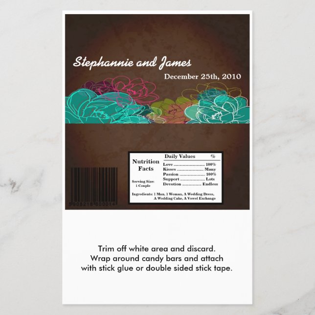 Hershey's Large Bar Wrapper Neon Spring Floral Flo (Front)