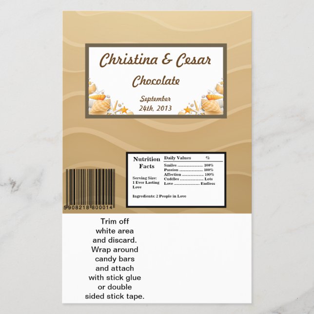 Hershey's Large Bar Wrapper Ocean Beach Shore Seas (Front)