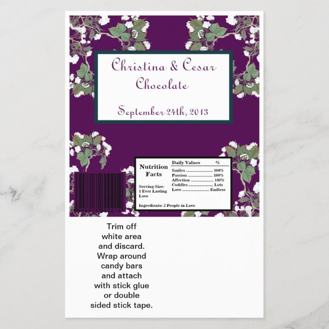 Hershey's Large Bar Wrapper Peacock/Flower Branch (Front)