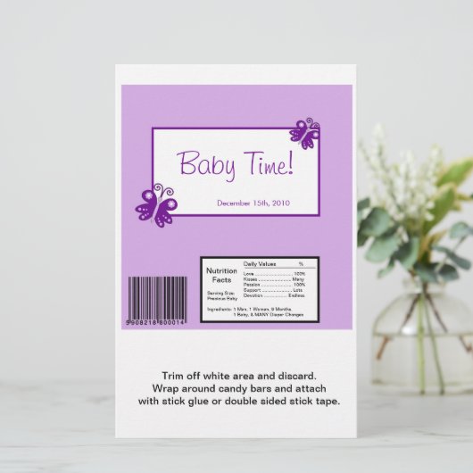 Hershey's Large Bar Wrapper Purple Butterfly (Standing Front)