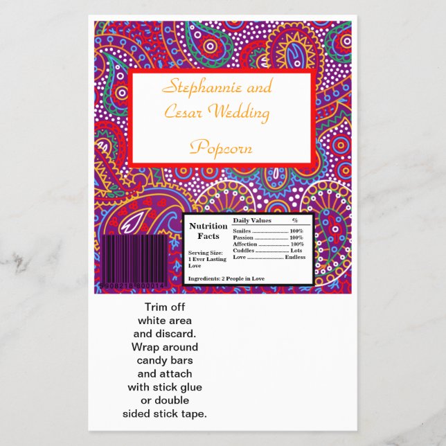 Hershey's Large Bar Wrapper Purple Palace India (Front)