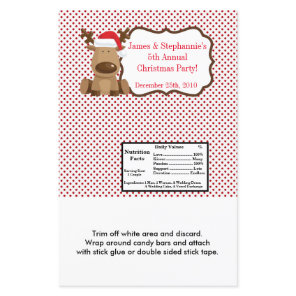 Hershey's Large Bar Wrapper Reindeer Christmas XMA