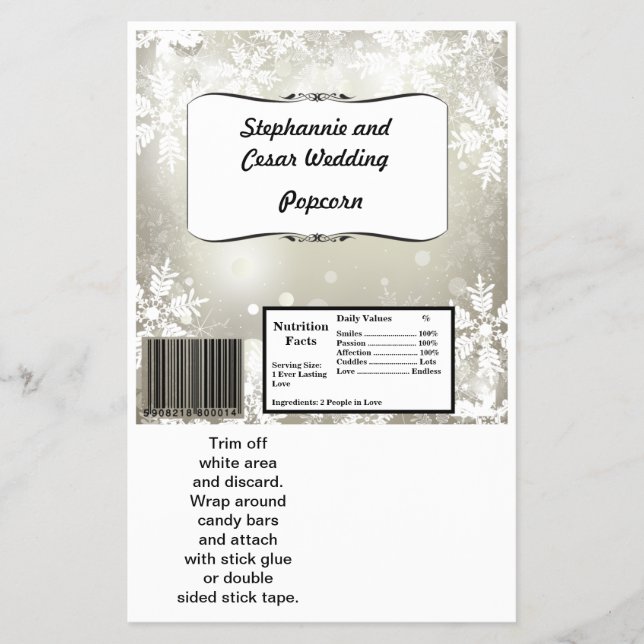 Hershey's Large Bar Wrapper Silver Christmas Blur (Front)