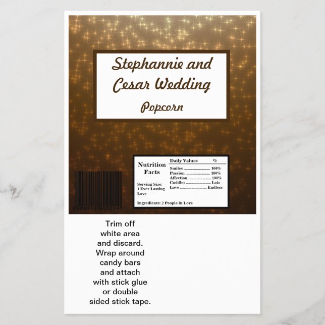 Hershey's Large Bar Wrapper Winter Brown / Stars (Front)