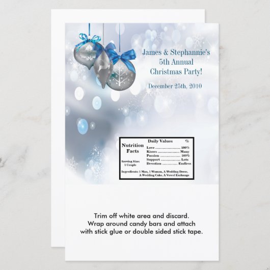 Hershey's Large Bar Wrapper Winter Snowflake Ornam (Front/Back)