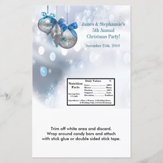 Hershey's Large Bar Wrapper Winter Snowflake Ornam (Front)