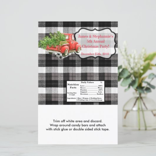 Hershey's Large Bar Wrapper XMAS Truck Christmas B (Standing Front)