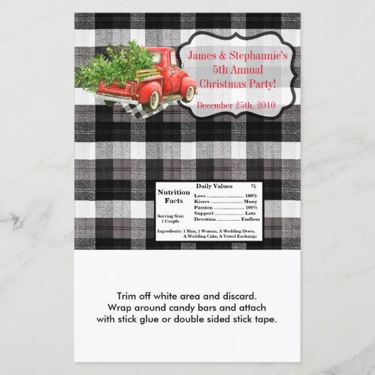 Hershey's Large Bar Wrapper XMAS Truck Christmas B (Front)