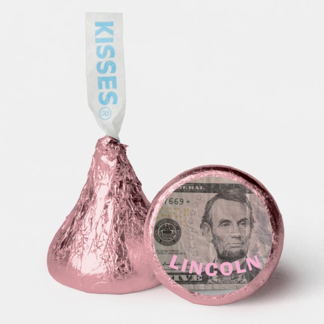Hershey's  PINK KISSES  CHOCOLATE Candy Favors (Front)