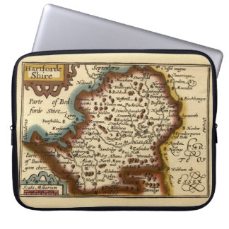 Hertfordshire County England Old Antiquarian Map Laptop Sleeve