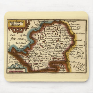 Hertfordshire County England Old Antiquarian Map Mouse Pad
