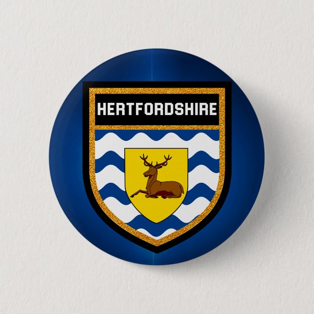 Hertfordshire Flag Pinback Button (Front)