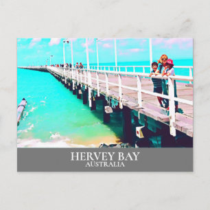 Hervey Bay Queesnland sea Australia vintage travel Postcard