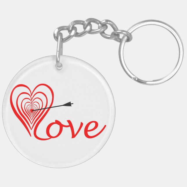 Herz Liebe Dartscheibe mit Pfeil Keychain (Back Left)