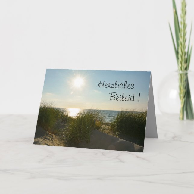 Herzliches Beileid ! Am Strand Card (Front)