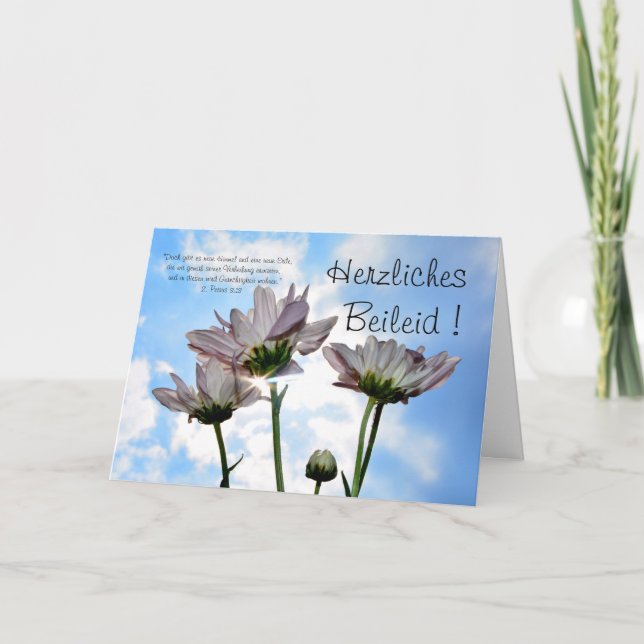 Herzliches Beileid mit Blumen Card (Front)