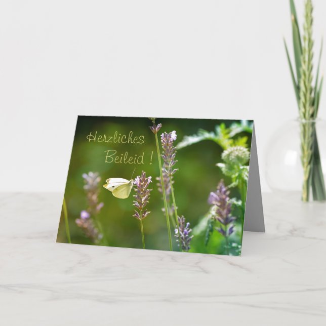 Herzliches Beileid ! Mit Schmetterling Card (Front)