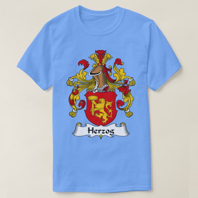 Herzog Coat of Arms Family Crest  T-Shirt (Design Front)