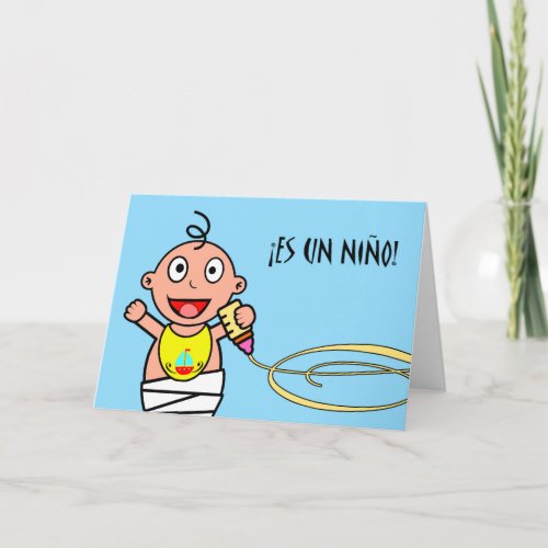 Hes a boy Congratulations on New Baby in Spanish Card