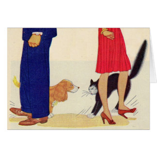 He's a dog man, she's a cat lady cards