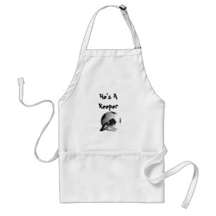 He's A Keeper Funny Soccer Design, Adult Apron