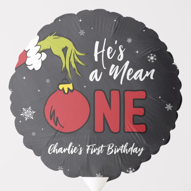 He's a Mean One | Grinch Birthday Balloon (Front)