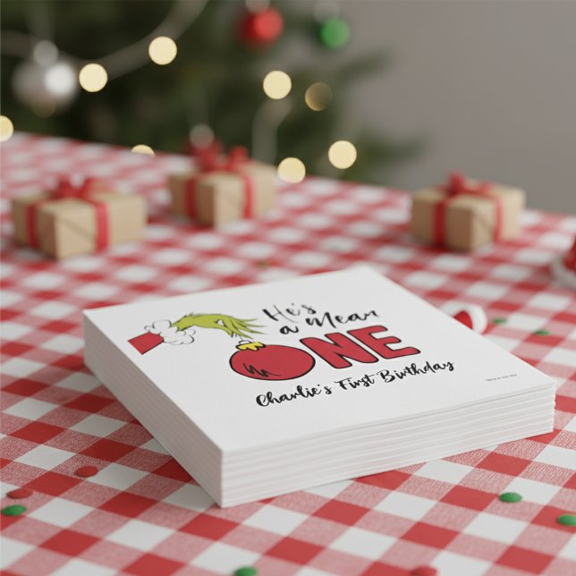 He's a Mean One | Grinch Birthday Napkins (Creator Uploaded)