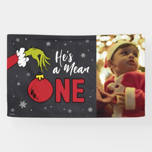 Hes a Mean One  Grinch Chalkboard Birthday Banner