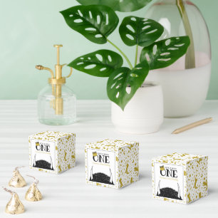 He's a Wild One - 1st Birthday Gold Crown Favor Boxes