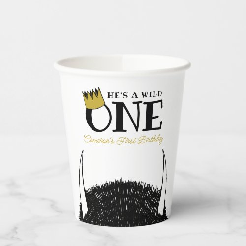 Hes a Wild One _ 1st Birthday Gold Crown Paper Cups