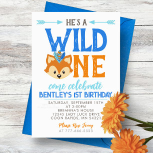 He's a WILD ONE 1st Birthday Party Invitation