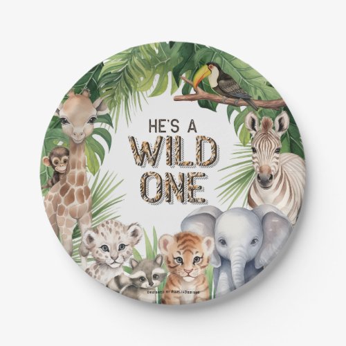 Hes a wild one Safari 1st birthday snacks Paper Plates