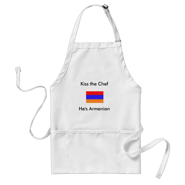 He's Armenian, Kiss the Chef Adult Apron (Front)