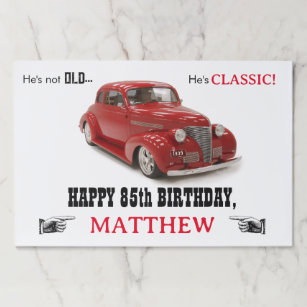 He's Classic 1939 Red Coupe Paper Placemat