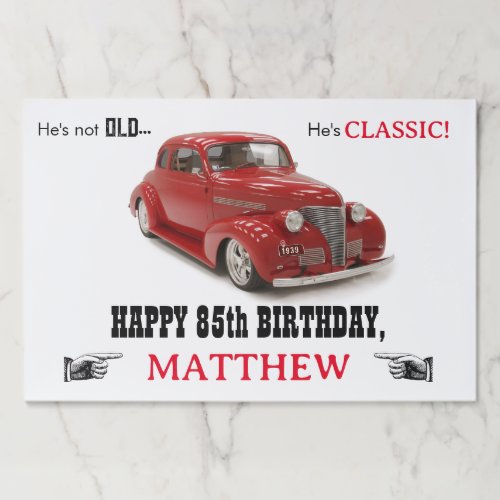 Hes Classic 1939 Red Coupe Paper Placemat