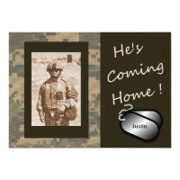 He's Coming Home Welcome Home Military Party Card