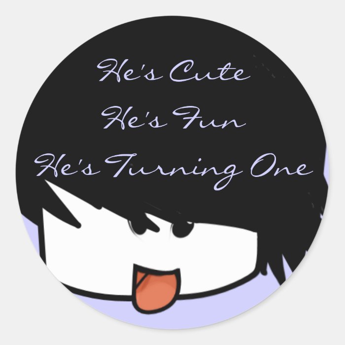 He's Cute He's One He's Turning One Sticker