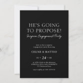 Stylish Calligraphy Surprise Engagement Party Invitation