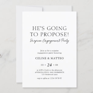 He's Going to Propose!   Surprise Engagement Invitation