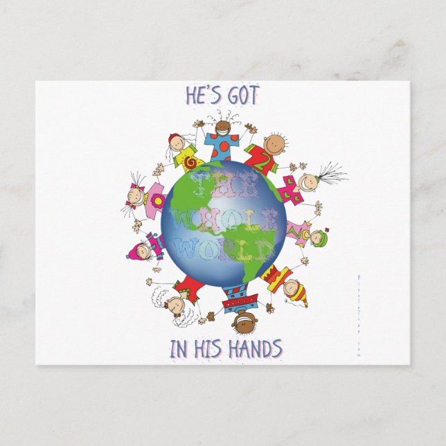 He's Got the Whole World in His Hands Postcard (Front)