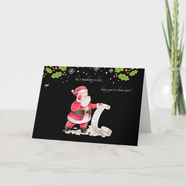 He's Making A List Photo Holiday Card H (Front)