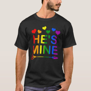 Hes Mine Pride Lgbt Flag Matching Gay Lesbian Lgbt T-Shirt