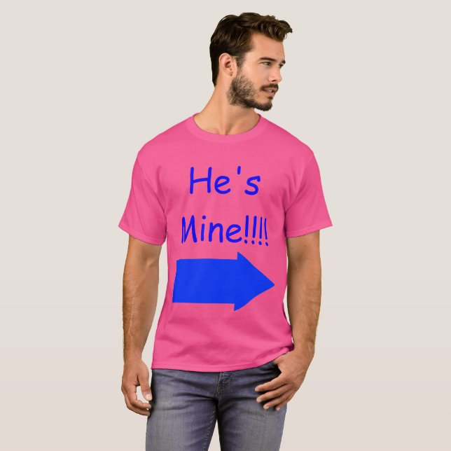 He's Mine!!!! Pride Shirt, with Rainbow Hand T-Shirt (Front Full)