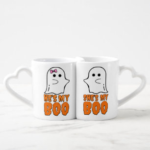 He's My Boo - Cute Halloween Ghost (Boyfriend) Coffee Mug Set